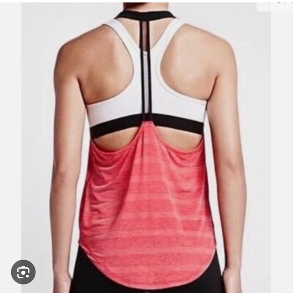 Nike DRI-FIT Pink Asymmetrical Backless Tank Top size medium. NWT! - Picture 2 of 11